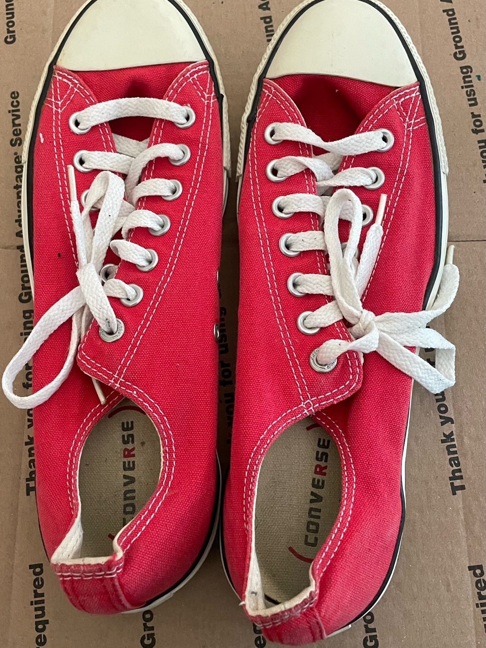 Converse Red Low-Top Canvas Sneaker Pair